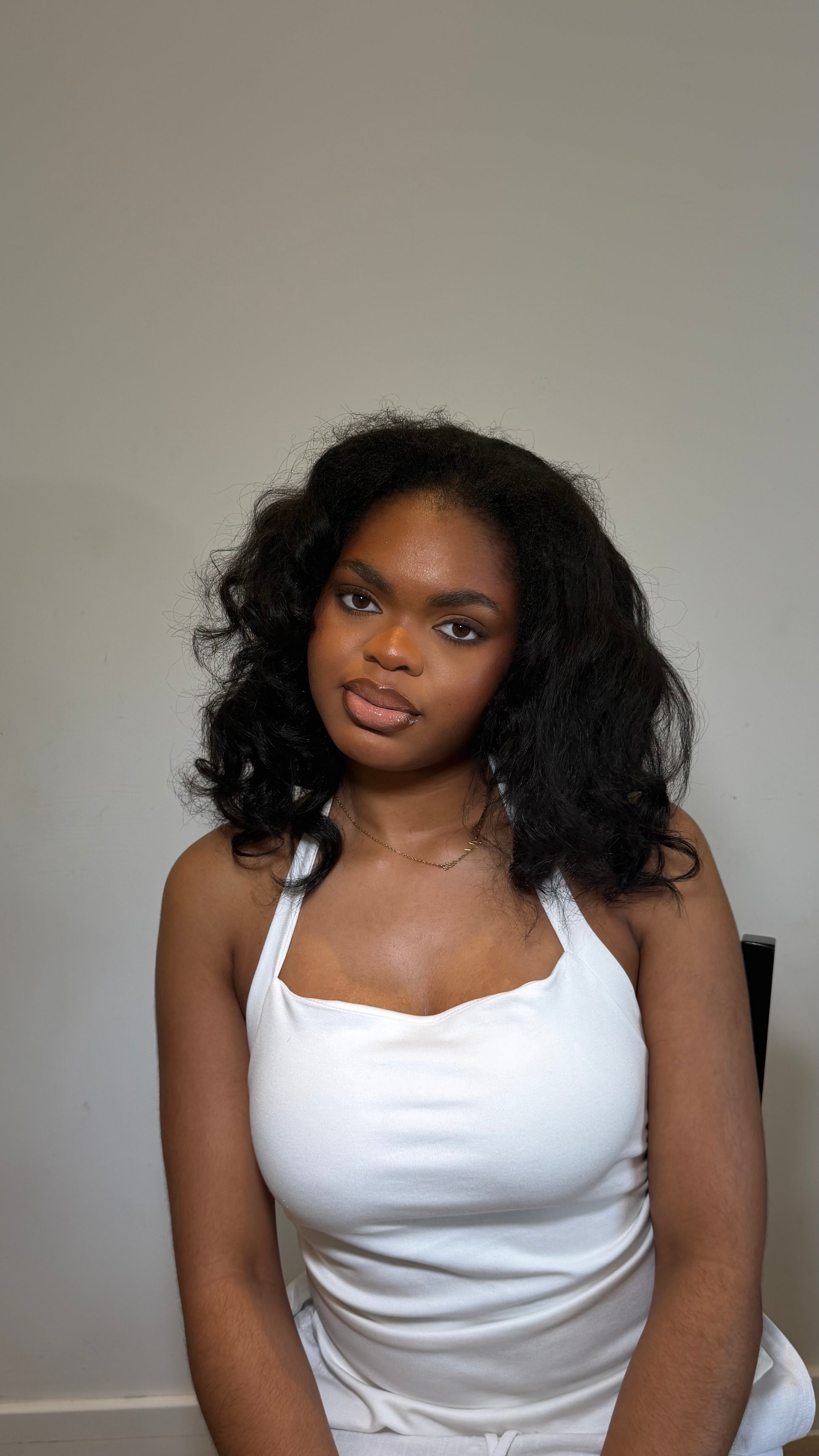 Kinky straight half wig