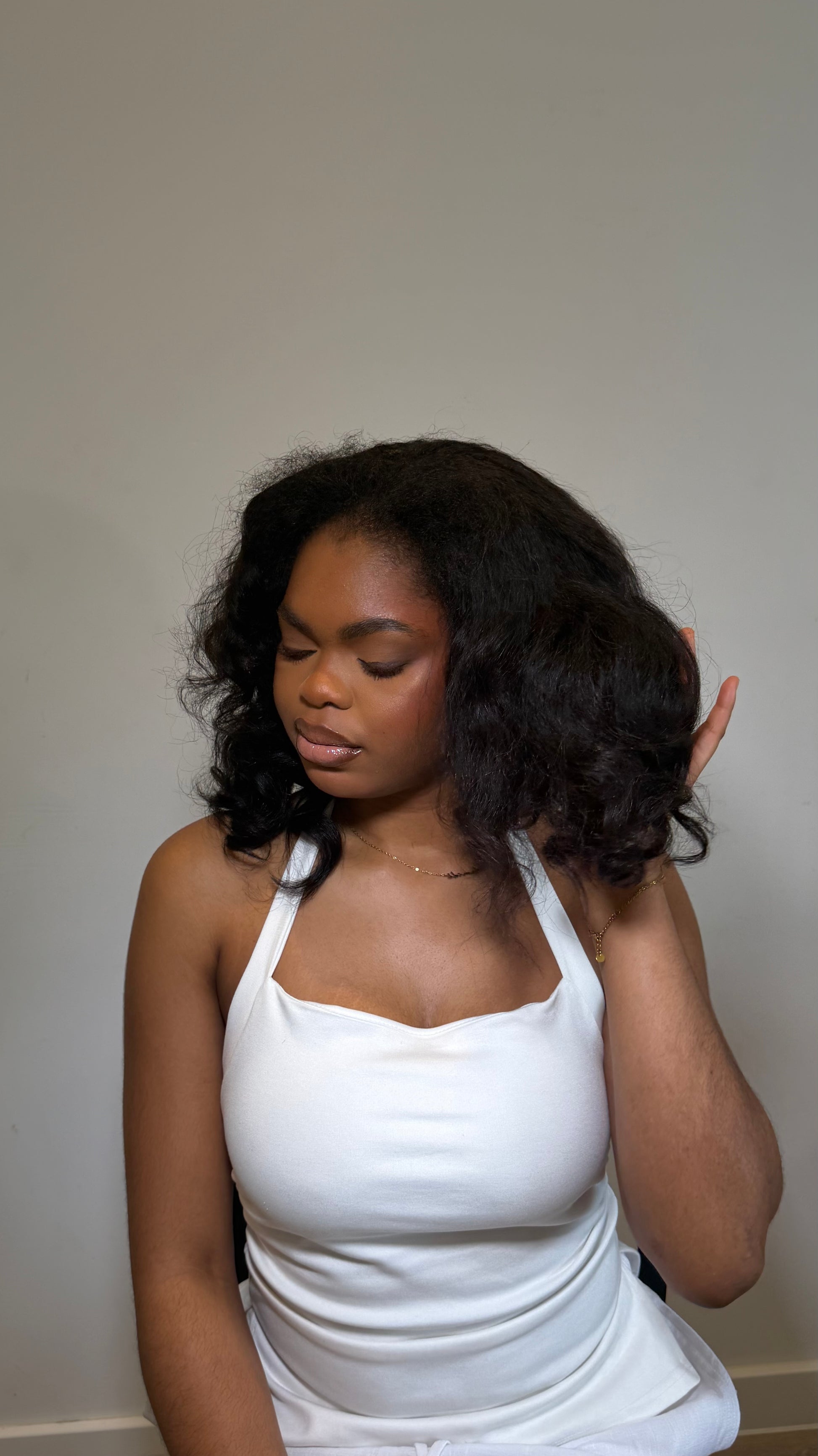 Kinky straight half wig